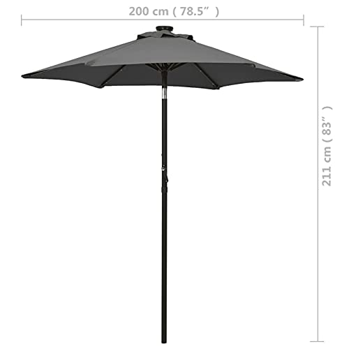 Parasol de jardin aluminium de haute qualité avec LED intégrées - 7