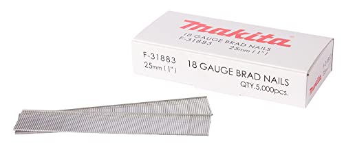 Clous tête homme mini brads 18 Ga galvanisés 25 mm pour cloueur (5000 pcs) - MAKITA F-31883