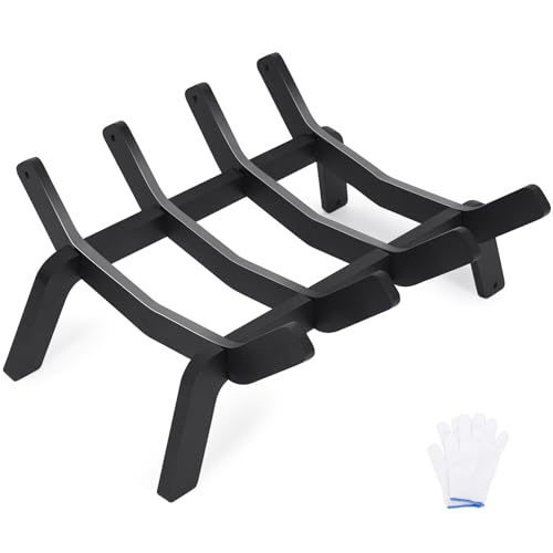 1MORE Fireplace Grates 14 Inch - Heavy Duty Steel Fireplace Rack | Fireplace Log Holder for Indoor | Small Fire Place Grate| Fireplace Racks for Inside Fireplace| Firewood Grate| Wood Stove Grate