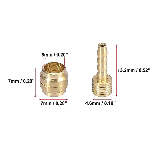 X AUTOHAUX 10 Sets Bicycle Hydraulic Brake Olive Brass Connecting Insert Kit, Copper - Image 2