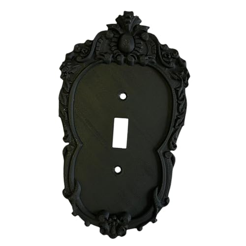 Placa de pared decorativa y cubierta de interruptor de luces retro negro para diseño interior 7