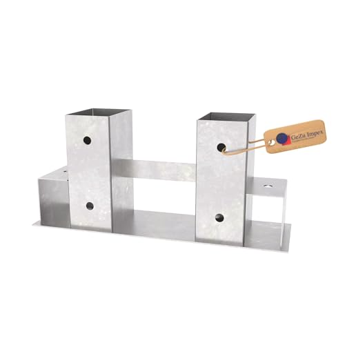 GeZu Impex Holzstapelhilfe 340 x 100 x 150 mm Set à 4 Feuerverzinkt Brennholzstapelhalter Stapelhilfe Holzstapelhalter Kaminholzregal
