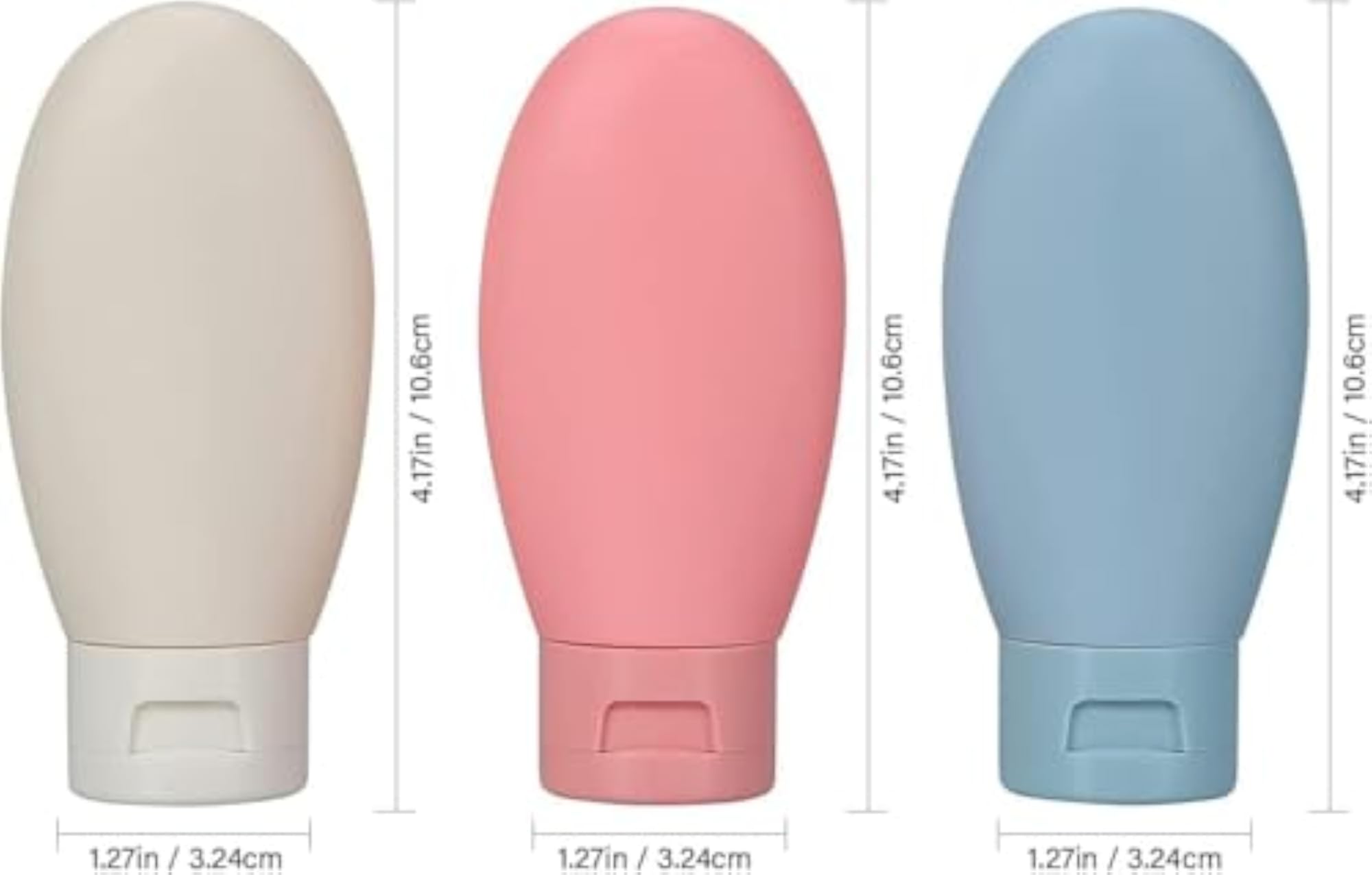 Plastic Travel Bottles Set, 3 Pcs Leak Proof Containers