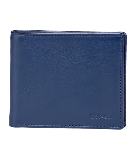 LXY & CO. Slim Men’s Wallet with RFID Blocking Card Holder Slots, Genuine Top Grain Leather, Classic Bifold with ID Window, Minimalist Design, Color
