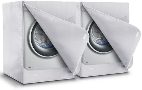 AKEfit 2 Pack Washer Dryer Cover, Washing Machine Cover Waterproof, Dustproof and Anti-UV, Heavy Duty Oxford Washer Covers for Outside , 27"W x 33"D x 39"H -Silver
