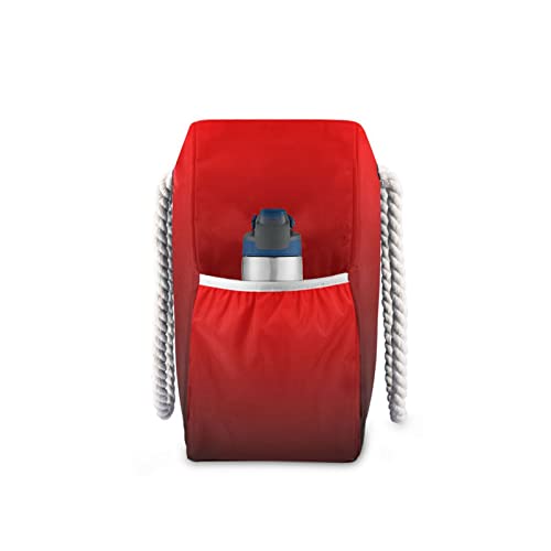 RunningBear Custom Red Black Large Beach Bags Personalized Shoulder Tote Bag for Women Customized Gym Tote3