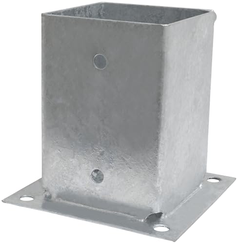 AERZETIX - C72635 - Soporte de pie en forma cuadrada de poste viga en madera para atornillar 150x150x101mm - pérgola toldo refugio cochera - en acero galvanizado
