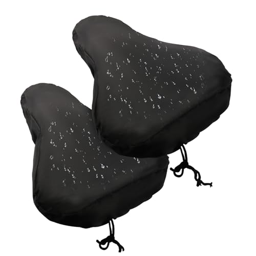 Miruchertter 2 fundas impermeables para asiento de bicicleta, con cordón, protector de asiento de bicicleta, a prueba de lluvia y polvo