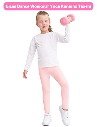 Girls Leggings 6 Pack Girls Pants Basic Cotton Leggings Full Length Stretchy Toddler Leggings Clothes Multipack Pant 2T-14Y3