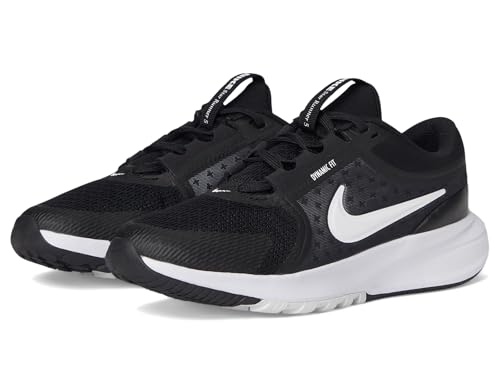 Nike Star Runner 5 Running Shoes Sneaker, Black/White-White, 5 US Unisex Big Kid