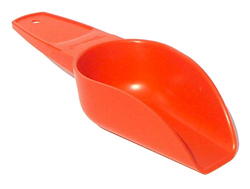 Vintage Tupperware Small Canister Scoop with Handle Retro Orange