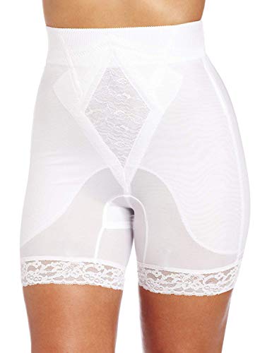 Rago Women's Hi Waist Long Leg Shaper, White, X-Large (32)
