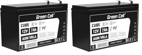Green Cell AGM 12V 7Ah Akku VRLA Blei-Batterie Bleiakku Ersatzakku Gelakku Akkubatterie Zyklenfest Unbemann UPS | USV | Notstrom | USV-Anlage |UPS -Anlage | Backup-Batterie | Batteriebackup