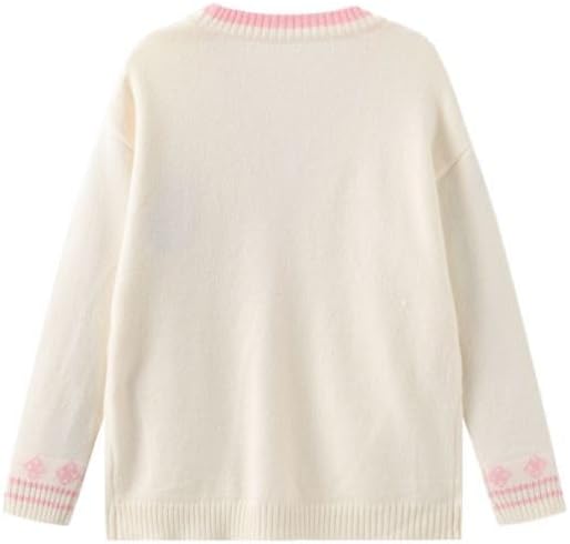 Miniatura 2 de Japonés Cartoon Kawaii Conejo Bordado Chica Suelta Suéter de Punto de Hilo Cardigan Abrigo Superior de las