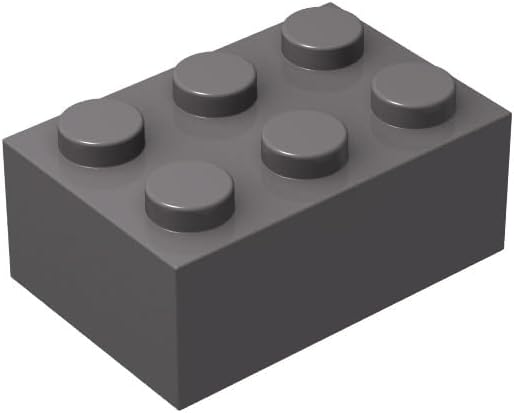Dark Gray 2x8 Bricks Bulk, 100 Piece Classic Building Bricks 2x8, Compatible with Lego Parts and Pieces(Color:Dark Gray)