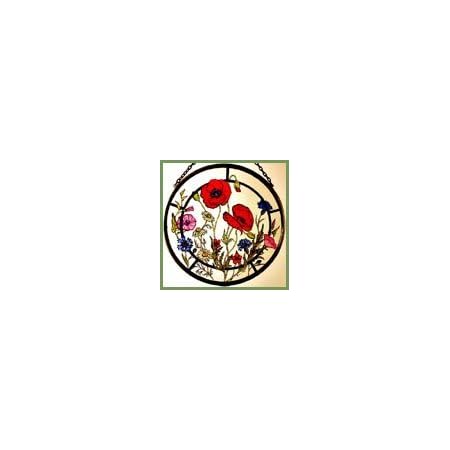 Celtic Glass Designs - Decoro Per Finestra In Vetro Dipinto A Mano - Collie E Cuccioli - Sun Catcher Rotondo 15cm - 3