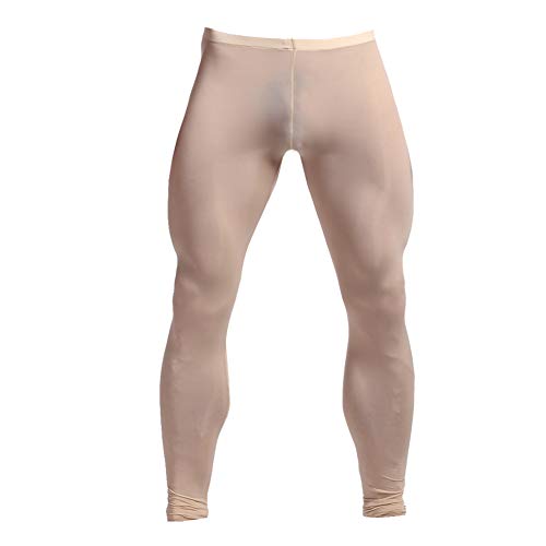 K-Men Men's Plus Size Mesh Pants Long John Underwear Stretch Legging (Nude, Xxl) #TOP22