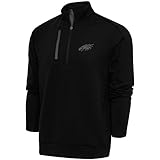 Antigua Men's Black Philadelphia Eagles Tonal Logo Generation Quarter-Zip Pullover Top