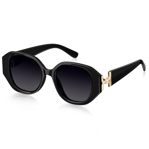 Oversized Polarized Sunglasses for Women Trendy Womens Designer Sunglasses UV Protection Square Frame Sun Glasses