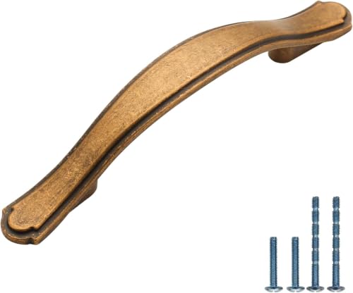 AOOTOCH 20 Pack Antique Brass Cabinet Pulls 3 Inch Kitchen Cabinet Handles Kitchen Handles for Cabinets Antique Drawer Pulls Retro Dresser Pulls Cupboard Handles