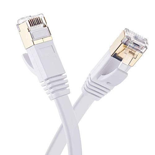 Cat 7 Ethernet Cable 100 ft White, MORELECS Cat 7 Internet Cable 100 ft Ethernet Cable RJ45 Network Cable Cat7 LAN Cable for PC Laptop Modem Router Cable Ethernet