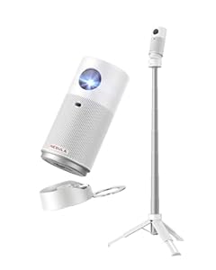 NEBULA Capsule Air Projektor mit Google TV, offiziell Lizenziertes Netflix, 720p Smarter Mini-Beamer mit WLAN & Bluetooth, 2 Stunden Akku, Dolby Digital, ultrakompakt für Flexible Nutzung