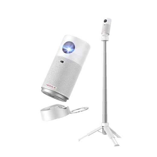NEBULA Capsule Air Projektor mit Google TV, offiziell Lizenziertes Netflix, 720p Smarter Mini-Beamer mit WLAN & Bluetooth, 2 Stunden Akku, Dolby Digital, ultrakompakt für Flexible Nutzung