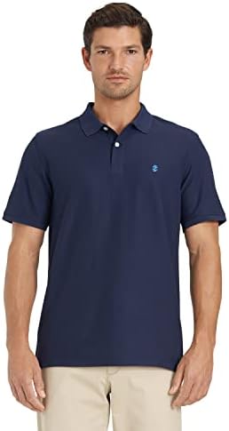 IZOD Men's Regular Fit Advantage Performance Short Sleeve Solid Polo, Peacoat, X-Large