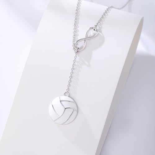 925 Sterling Silver Infinity Volleyball Necklace Pendant Jewelry Volleyball Gifts for Players Women Lover2
