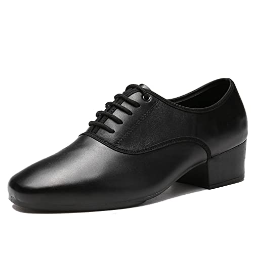 HIPPOSEUS Men's Ballroom Dance Shoes Tango Morden Rumba Social Dance Shoes Rubber Sole,9.5 D(M) US