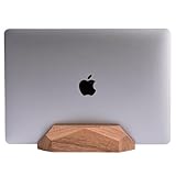 Nuvograin Adjustable Vertical Laptop Stand, MacBook Holder with Wood, Wooden Laptop Stand, Vertical Laptop Holder for Desk, Width Adjustable Dock Fits All MacBook/Surface Pro