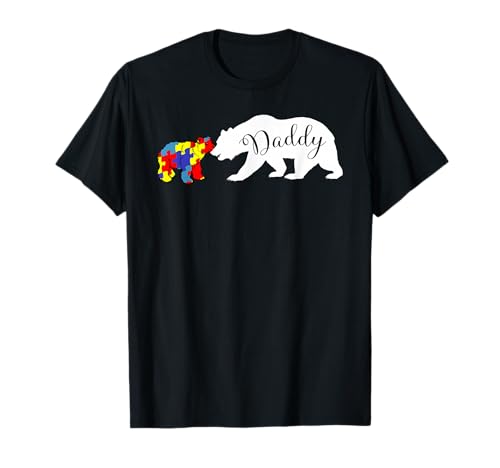 Daddy Bear Autism Awareness month Dad Grandpa Men Gift T-Shirt