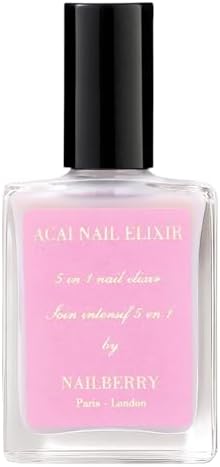 Nailberry Acai Nail Elixir Rose Scented 5 in 1 Intensive Treatment 15 ml | Strengthens, Hydrates, Protects & Grows Nails