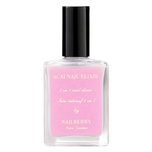 Image of Nailberry Acai Nail Elixir Rose Scented 5 in 1 Intensive Treatment 14 ml | Strengthens, Hydrates, Protects & Grows Nails