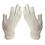 2 guantes de dedos cortados, guantes con pantalla táctil, Protección UV 2 Cortes de dedos Mittens, Guantes de actividades al aire libre de secado rápido para el golf, el ciclismo, la conducción