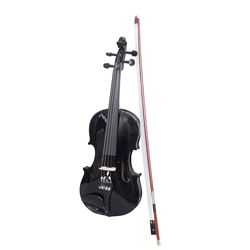 Image of Velvet Strings | 4 /4 Violin With Bow, Rosin, Hard Case V001, for Beginners, Kids and Semi Professionals (Black)