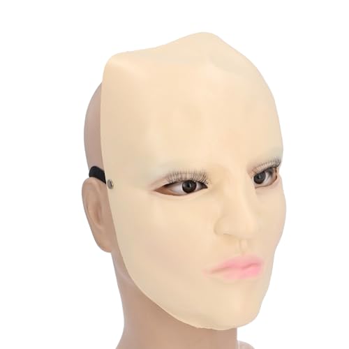 BRRNOO Damska Niebieska Lateksowa Osłona na Twarz z Niebieskim Cieniem do Powiek Nowatorska Osłona na Twarz na imprezę Cosplay