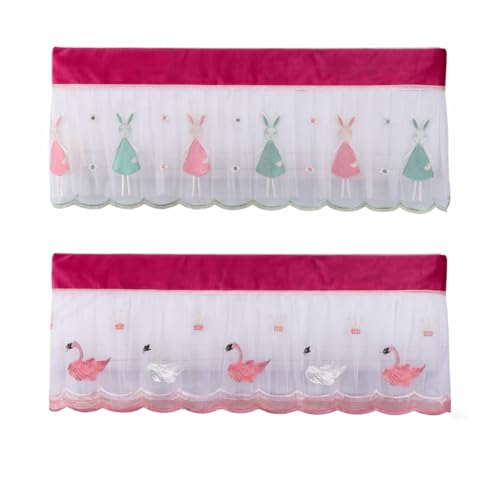 Image of Premium Polyester Split AC Cover | Dust Protection, Washable, Open-Type Design for Running AC | 34 x 12 x 9 Inch (Pink Doll) (Pack of 2)