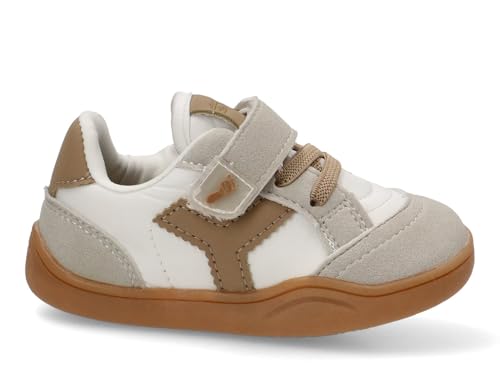 Etika Kids Zapatillas Barefoot para Niño, Calzado Respetuoso Flexible con Puntera Ancha y autocierre, Ideal para Guardería y Primeros Pasos, Modelo 52443 Camel - 26