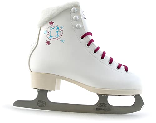 Botas - Model: Charlotte/Made In Europe (Czech Republic) / Figure Ice Skates For Girls, Kids/Stainless Steel Blades/Color: White, Size: Junior 3 #TOP6