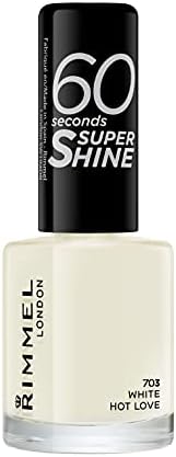 Rimmel London 60 Seconds Super Shine Nail Polish, 703 White Hot Love, 8 ml