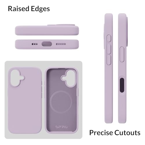 Image of SPRIG Compatible with iPhone 16 Premium SilkMag (Liquid Silicone Magnetic) Back Cover Drop Tested Shock Proof Mobile Case for Men, Women, Boys and Girls with Camera Protection (Lilac)