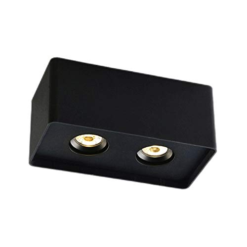 Plafonnier LED orientable à 2 spots noirs 8W cubes pour éclairage de plafond 4000K