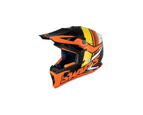 Casque cross SWAPS Blur S818 finition brillant noir rouge orange taille L