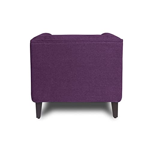 Image of Wakefit Sofa Set | 3 Year Warranty | Sofa 1 Seater, 1 Seater Sofa for Living Room, Wooden Sofa Set, Single Seater - Miami(Tahoe : Grape Purple)