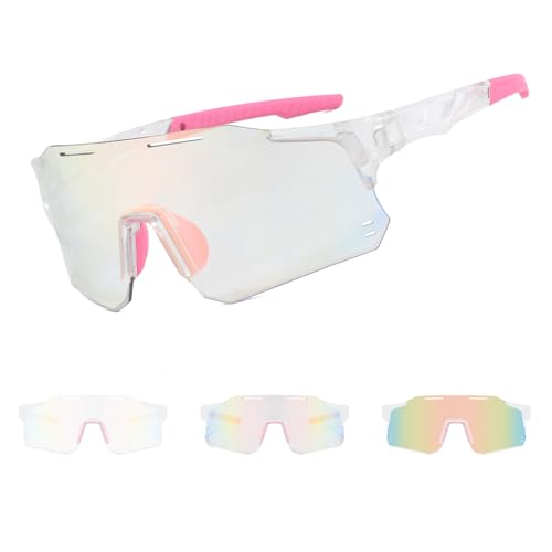 Photochromic Cycling Glasses for Men Women – UV400 Mountain Bike Sunglasses, Anti-Fog Sports Goggles for Outdoor Riding