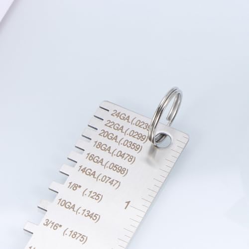 2pcs Herramienta Medidora para Soldadura Calibrador de Espesor de Metal Portátil Métrico miniatura 4