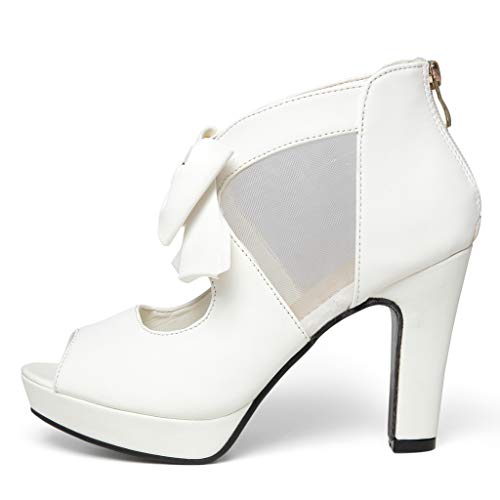 Image of GATUXUS Open Toe Women Platform High Heel Shoes Bows Strappy Sandals