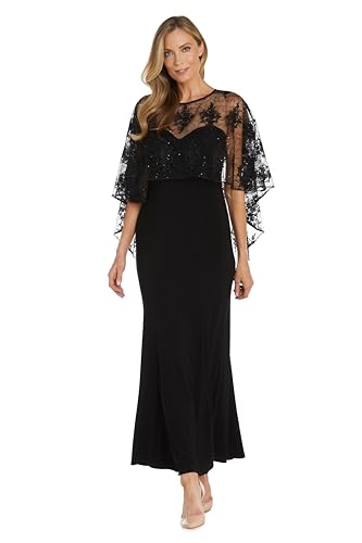 R&M Richards Womens Plus Sequined Long Evening Dress