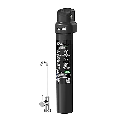 Pureal Hybrid Home PPU-1700D Under Sink Water Filter System with Faucet, 20K Gallons, NSF/ANSI 42&372, Mineral Sediment Carbon Block KDF Polyphosphate Filter for Scale & Lead & Chlorine